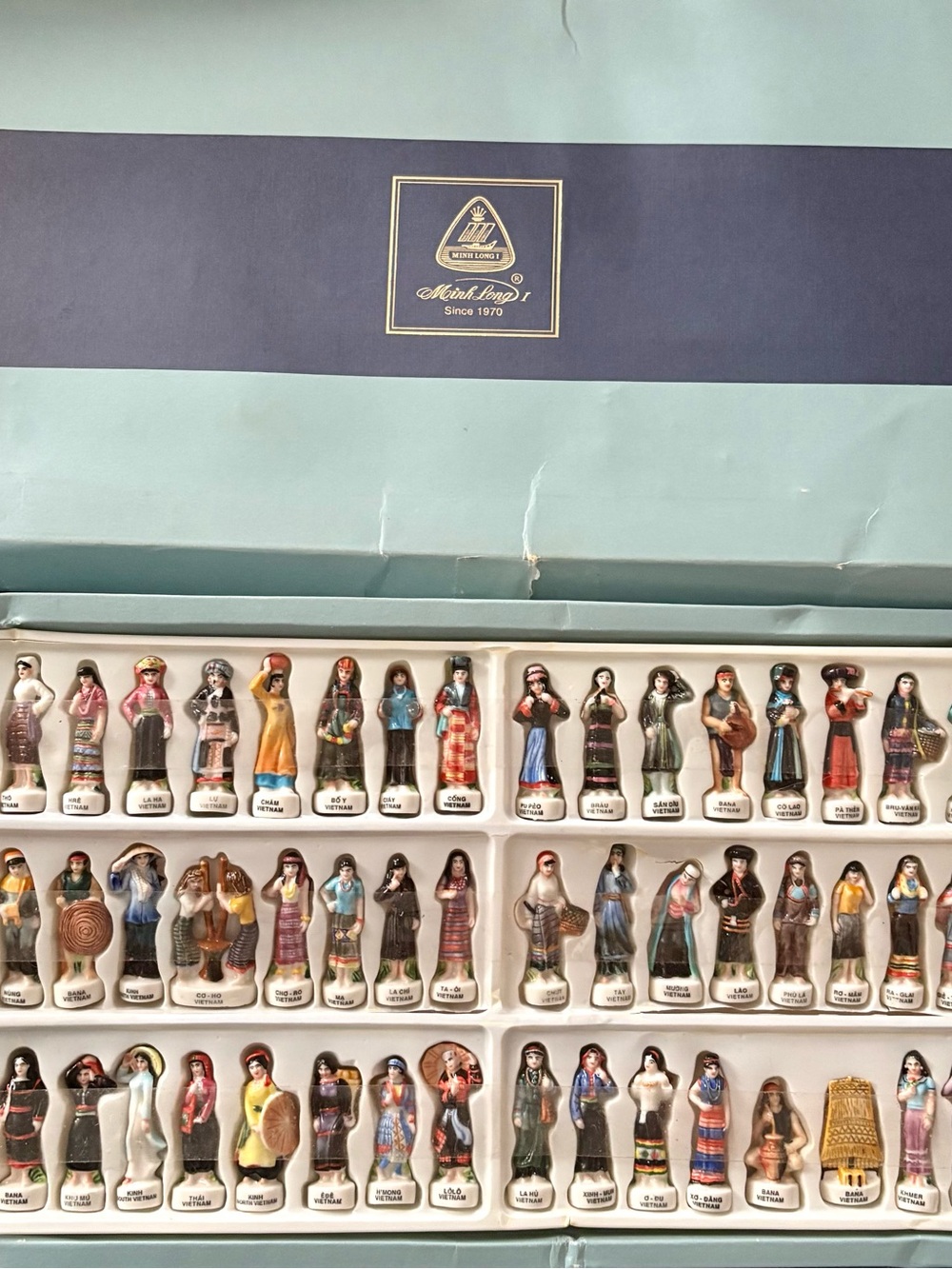 Vintage Minh Long Vietnamese miniature porcelain figurines Complete Set of 60